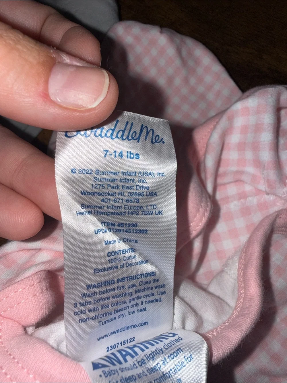 SwaddleMe Pink Gingham & Cream Infant Sleep Sacks - 2-Pack